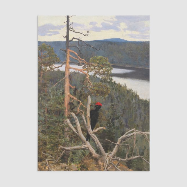 Papel De Seda Gallen-Kallela - Grandioso pájaro carpintero negro (Subido por el creador)