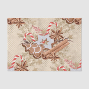 Papel De Seda Galletas de jengibre con acuarela Navidad