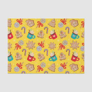 Papel De Seda Galletas de Navidad antiguas, caramelos y tazas