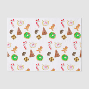 Papel De Seda Galletas de Navidad con Acuarela 