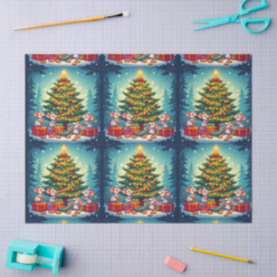 Papel De Seda Galletas De Ratones Lindos Árbol De Navidad Alegre