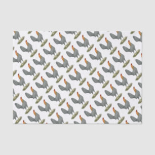 Papel De Seda Gallina de Combate Azul Rojo