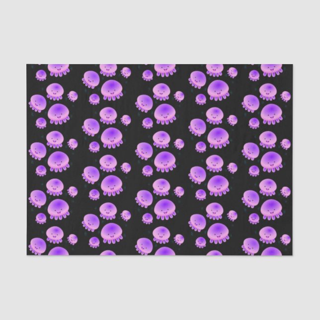 Papel De Seda Gallito rosa morado kawaii personalizado (Anverso)