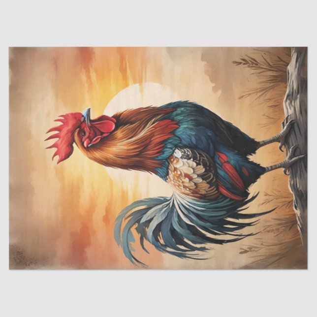 Papel De Seda Gallo al amanecer (Anverso)