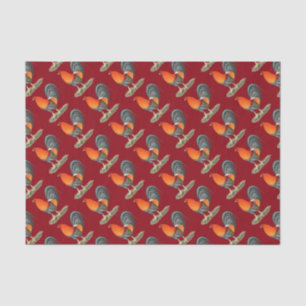 Papel De Seda Gallo Azul Rojo Gamecock
