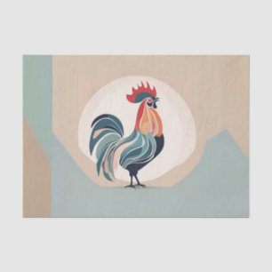Papel De Seda Gallo de Granja Minimalista Decoupage