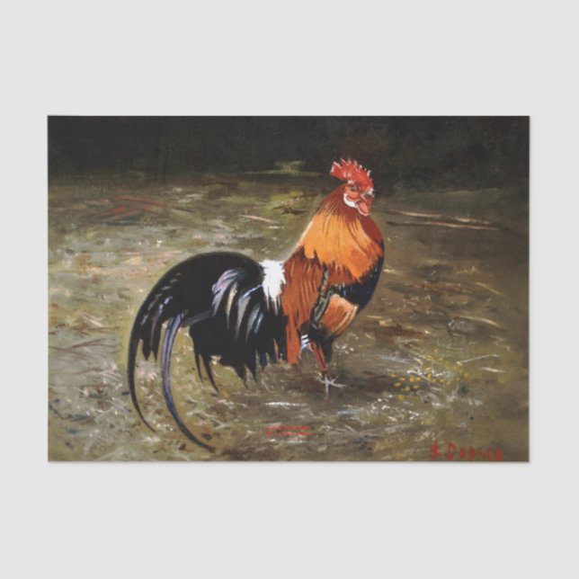 Papel De Seda Gallo/Galo/Rooster (Anverso)