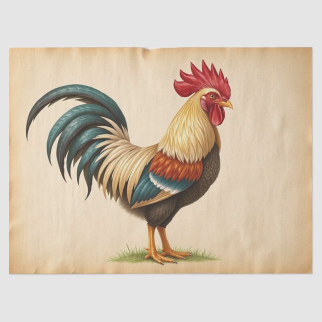 Papel De Seda Gallo Rústico (Anverso)