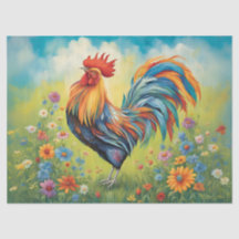 Gallo Vibrante en el Jardín de Flores
