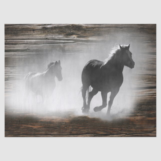 Papel De Seda Gallopaje de caballos salvajes (Anverso)