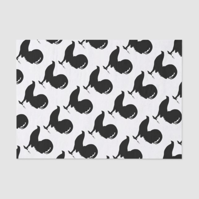 Papel De Seda Gamecock Rooster Silhouette (Anverso)