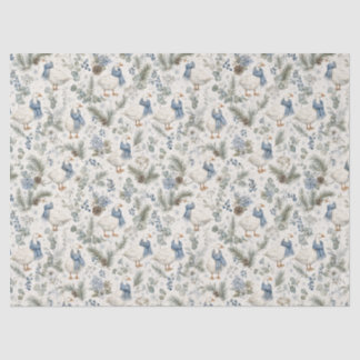 Papel De Seda Ganso azul de invierno Acuarela Navidad Fiesta