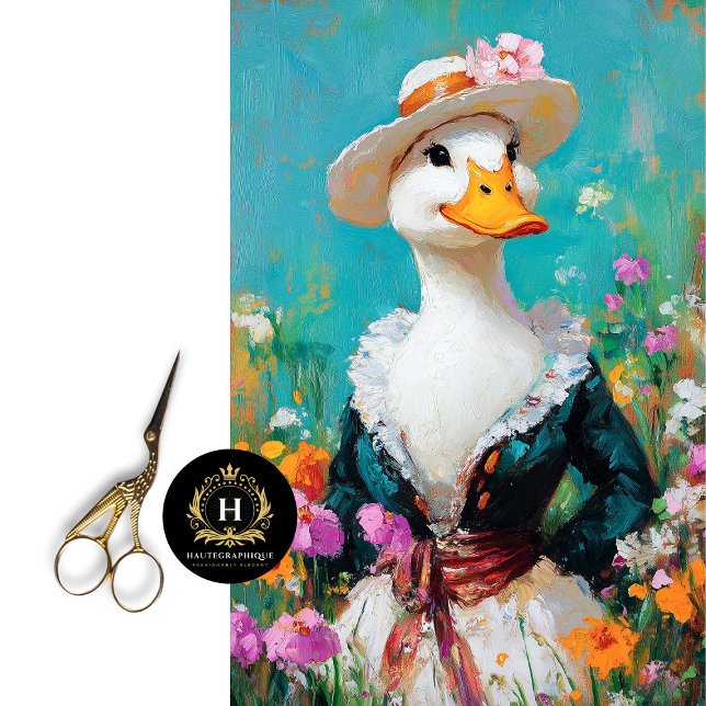 Papel De Seda Ganso Elegante con Sombrero Floral Decoupage (Subido por el creador)
