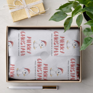 Papel De Seda Ganso Pato de Navidad Personalizado Acuarela