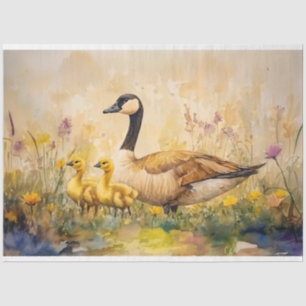 Papel De Seda Ganso y ansarinos de acuarela Decoupage de primave