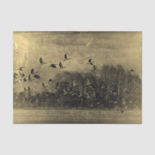 Papel De Seda Gansos Vintage Antiguo Textura Sepia Grunge