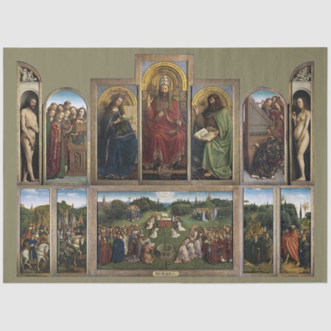 Papel De Seda Gante Altarpiece, Hermanos Van Eyck (Anverso)