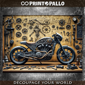 Papel De Seda Garaje de Da Vinci y bicicleta steampunk
