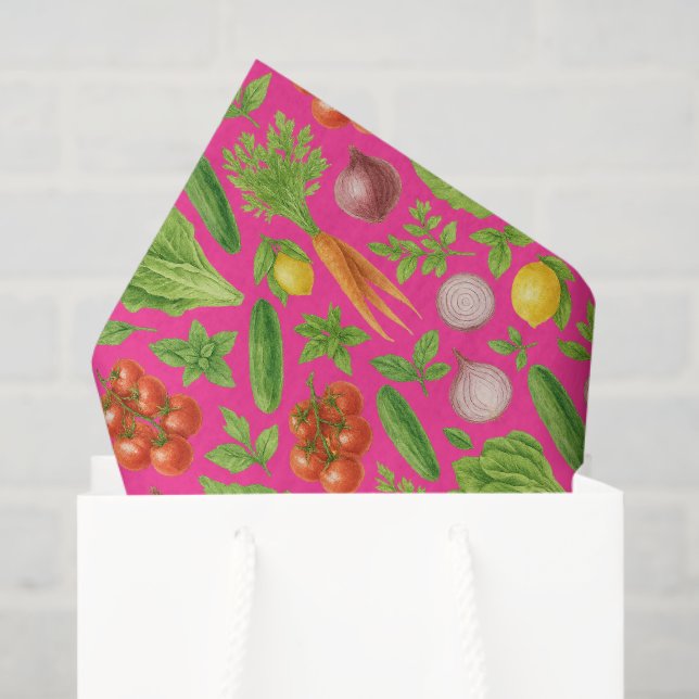 Papel De Seda Garden Party Vegetable Theme Paper — Luxe Design (Bolsa de regalo)