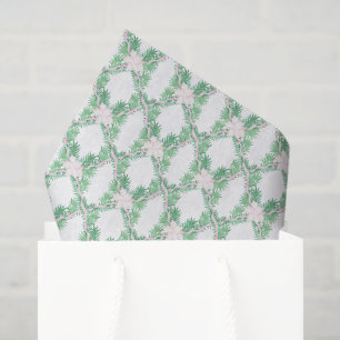 Papel De Seda Garland Navidades de color rosa y verde