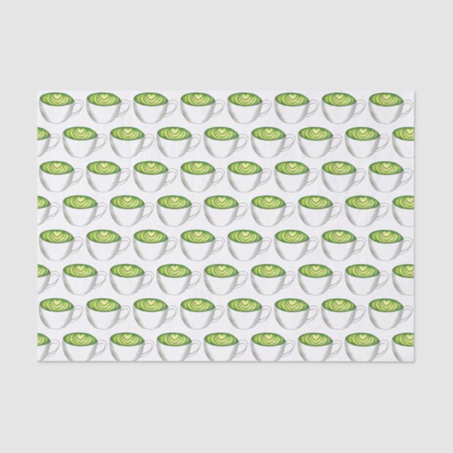 Papel De Seda Gastronomía de té verde mate en japonés (Anverso)