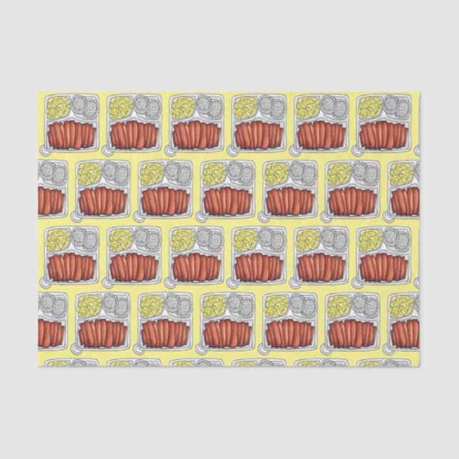 Papel De Seda Gastronomía hawaiana Placa Almuerzo Arroz Macaroni (Anverso)