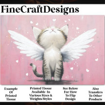 Gatito Adorable con Alas, Decoupage Rosa AV5