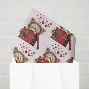 Papel De Seda Gatito de dibujos animados lindo con patrón de cor