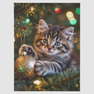 Papel De Seda Gatito en el árbol de Navidad