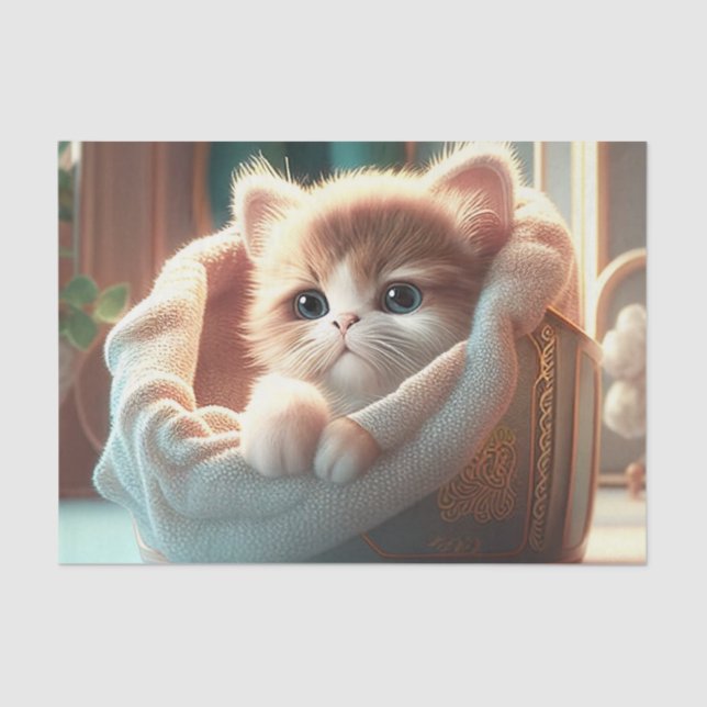 Papel De Seda Gatito lindo para los amantes del gato (Anverso)