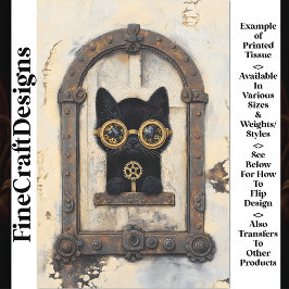 Papel De Seda Gatito negro buscando a través de la desconexión A