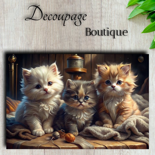 Papel De Seda Gatitos Acogedores (Cozy Kittens Decoupage Tissue Paper)