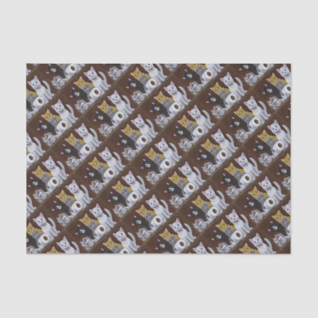 Papel De Seda Gatitos juguetones (Anverso)