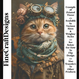 Papel De Seda Gato adorable de estilo Steampunk con atuendo capr