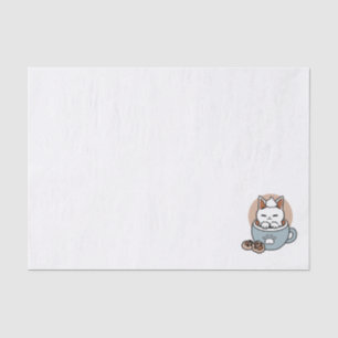 Papel De Seda Gato adorable en diseño de vacaciones de peluche -