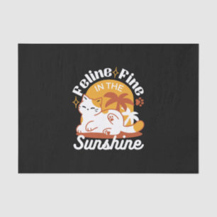 Papel De Seda Gato Adorable relajante al sol - Mascota de verano