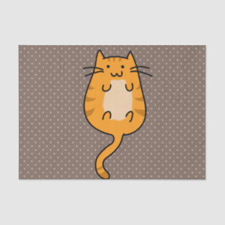 Papel De Seda Gato anaranjado lindo