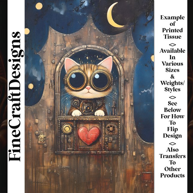 Papel De Seda Gato Atigrado Fantasía Steampunk Decoupage AR1 Gat (Subido por el creador)