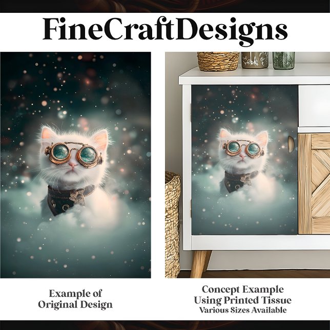 Papel De Seda Gato blanco caprichoso, gatito, gitano, desconchaz (Subido por el creador)