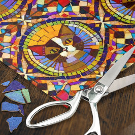 Papel De Seda Gato Boho - Retrato de Calico en Mosaic Tiles Dive