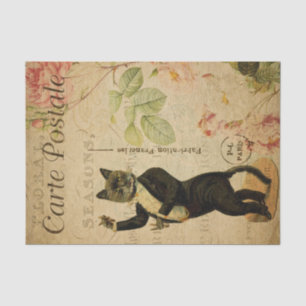 Papel De Seda Gato de baile vintage vestido en francés tuxedo