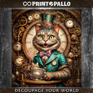 Papel De Seda Gato de Cheshire Steampunk - Alicia en el País de