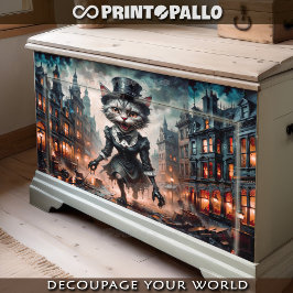 Papel De Seda Gato de criada horroroso corriendo aterrorizado en