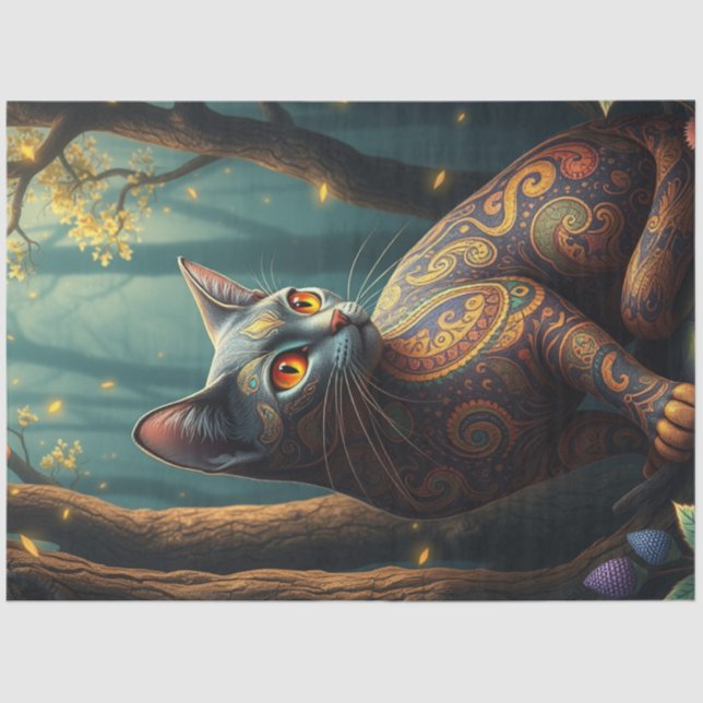 Papel De Seda Gato de fantasía (Anverso)