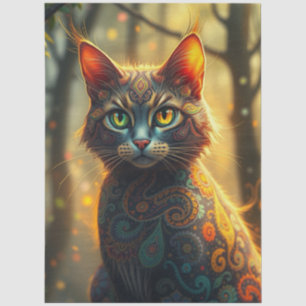 Papel De Seda Gato de Fantasía Colorido