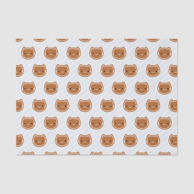 Papel De Seda Gato de Gingerbread Navidades (Anverso)