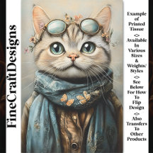 Gato de moda con especificaciones, bufanda, descom