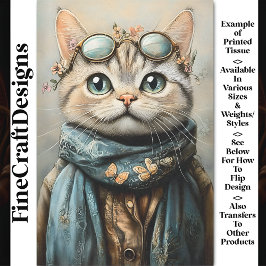 Papel De Seda Gato de moda con especificaciones, bufanda, descom