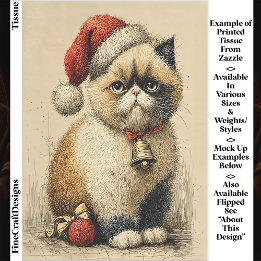 Papel De Seda Gato de Navidad Gruñón EB1L Decoupage