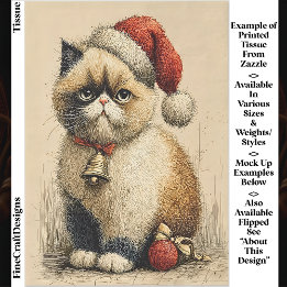Papel De Seda Gato de Navidad Gruñón Mono Decoupage EB1R